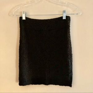 Forever 21 Y2K Black Textured Bodycon Mini Skirt